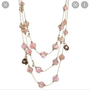 Betsey Johnson beaded illusion necklace